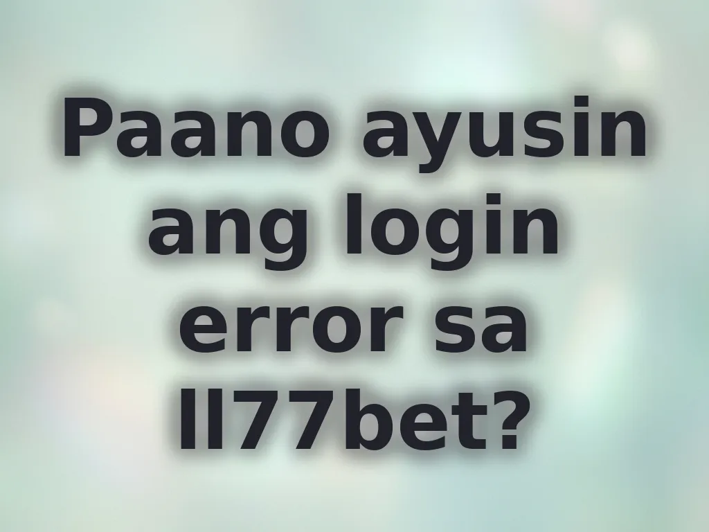 Solusyon sa login error